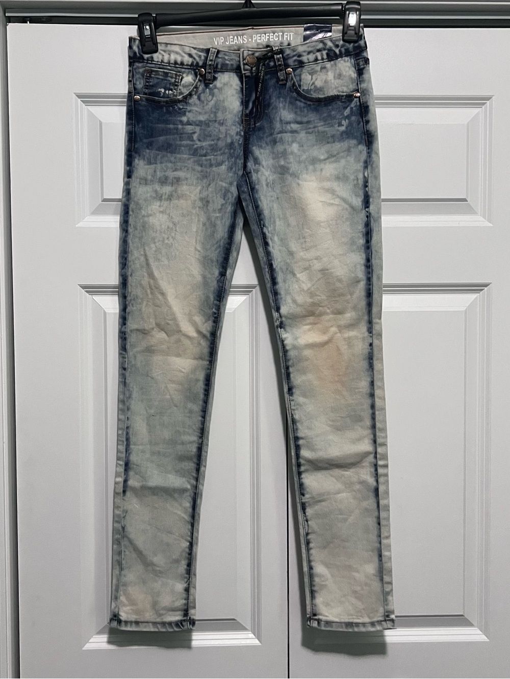 Vintage y2k V.I.P Distressed Acid Wash Low Rise Jeans NWT